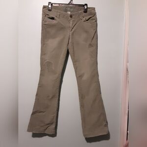 American Eagle Y2K Green Corduroy Stretch Skinny Flare Pants Sz 6 Low Wasted